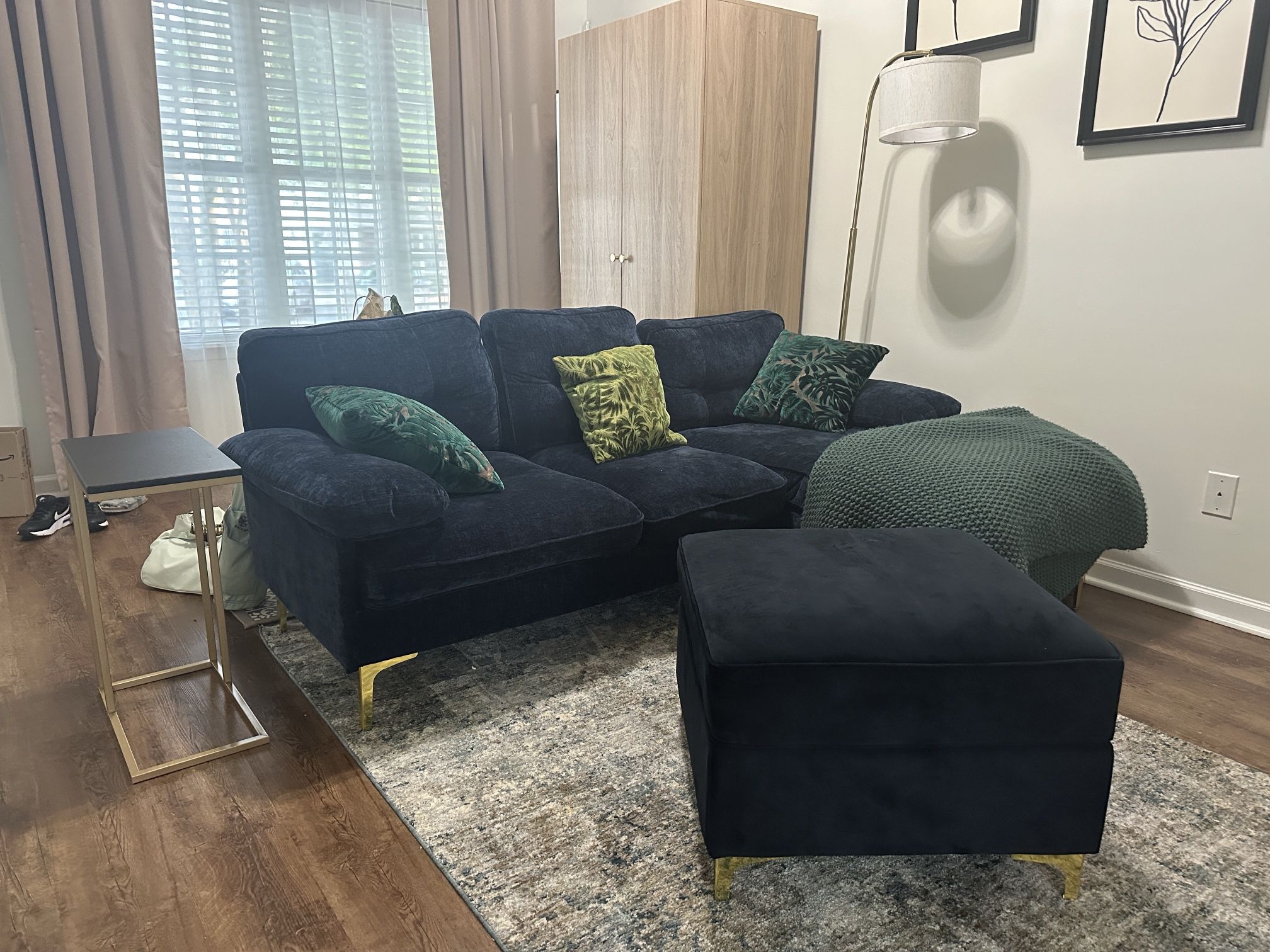 COOSLEEP Convertible Sectional Sofa Couch, 83" L-Shape Sofa Couch with Chaise Convertible