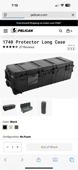 Pelican 1740 Protector Long Case Black