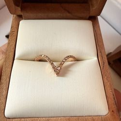 (2) Brilliant Earth 14k Rose Gold Nouveau Diamond Rings