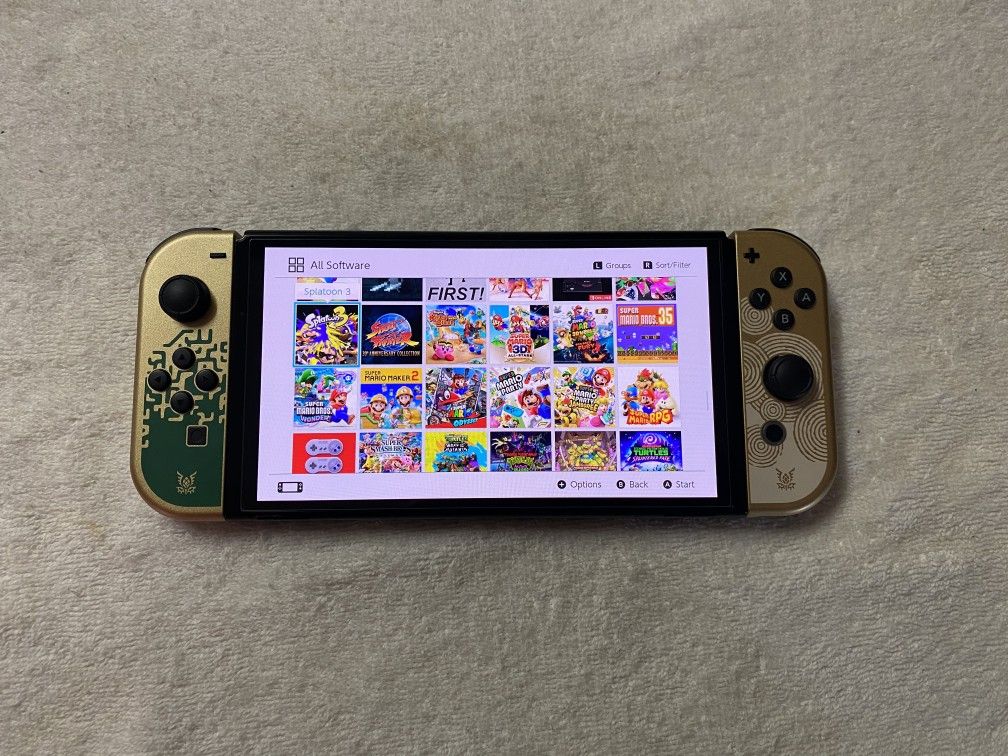 Nintendo Switch OLED Zelda Edition Mod With 125 Switch Games And 7500 Retro Games