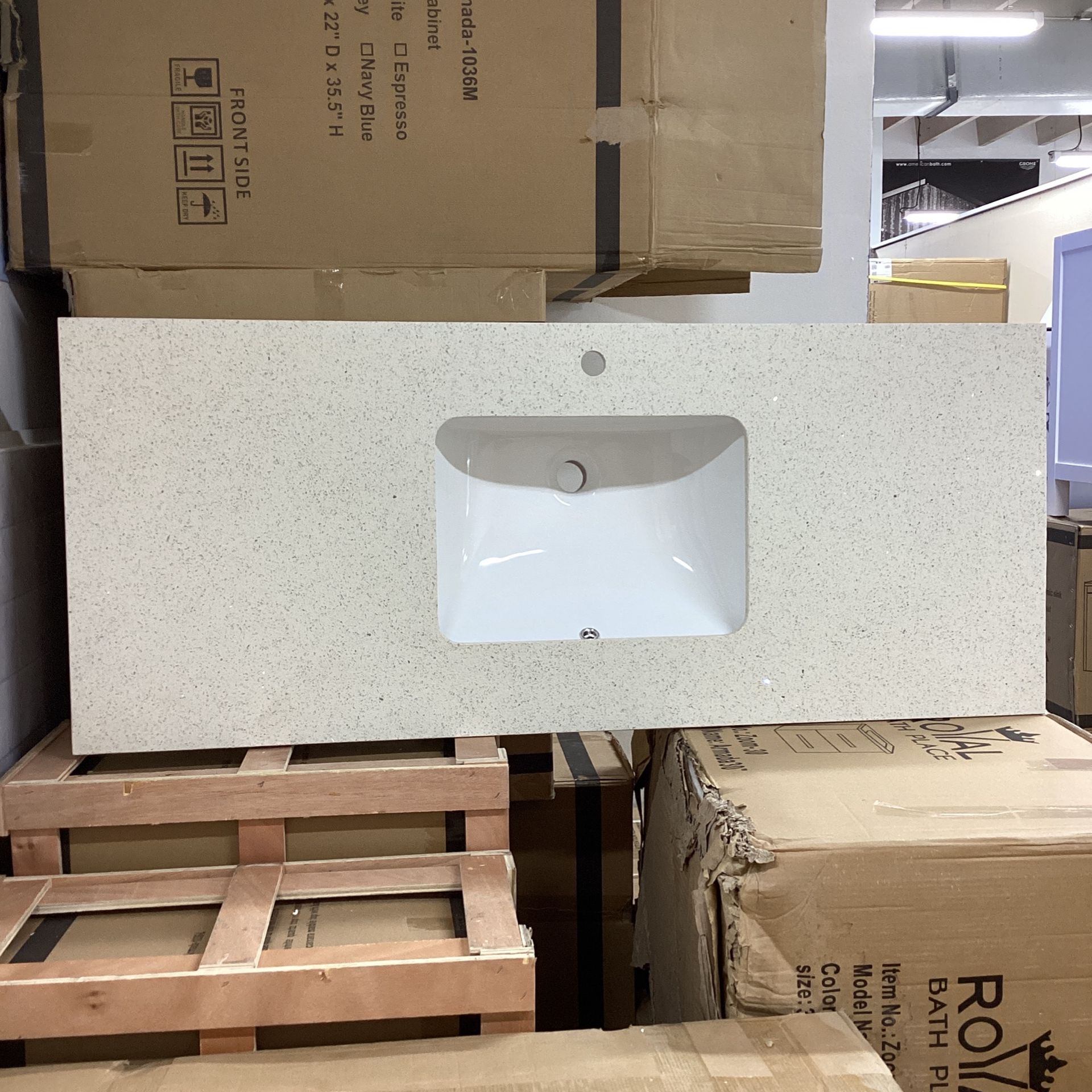New 53” X 22” Granite Sink Top With White Acrylic Sink,New Products : American Fashion Style Bags On Sale