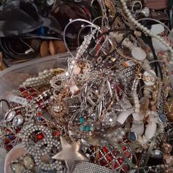 A bunch of tangled jewelry  was my grandmas