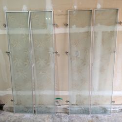 Floral Frosted glass doors for IKEA Billy book case