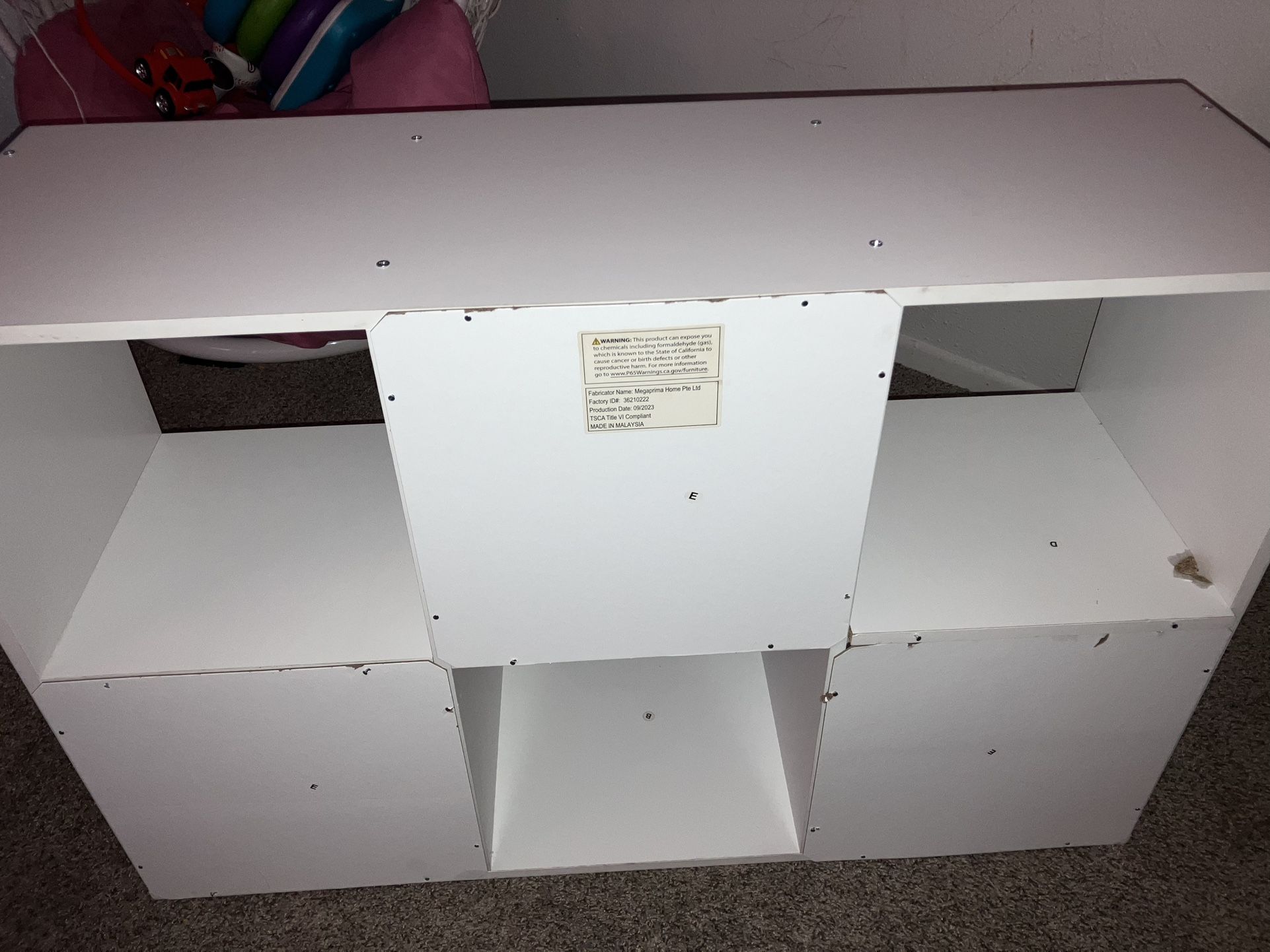 Six Cube Bookshelf Storage Organizer (White)