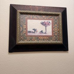 Framed Wall Art – Vintage Style Fruit Painting 