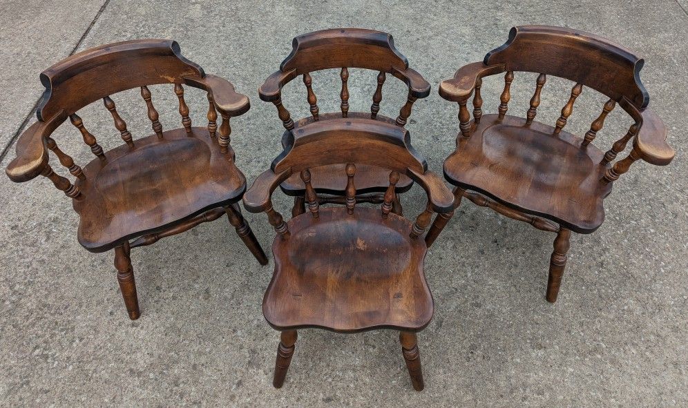 (Lot of 4) S. Bent & Bros., Colonial Chairs, Gardner, MA