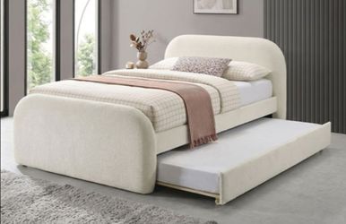Brand New Ivory Full Size Bed Frame w Twin Trundle Bed (Available in Twin Size)