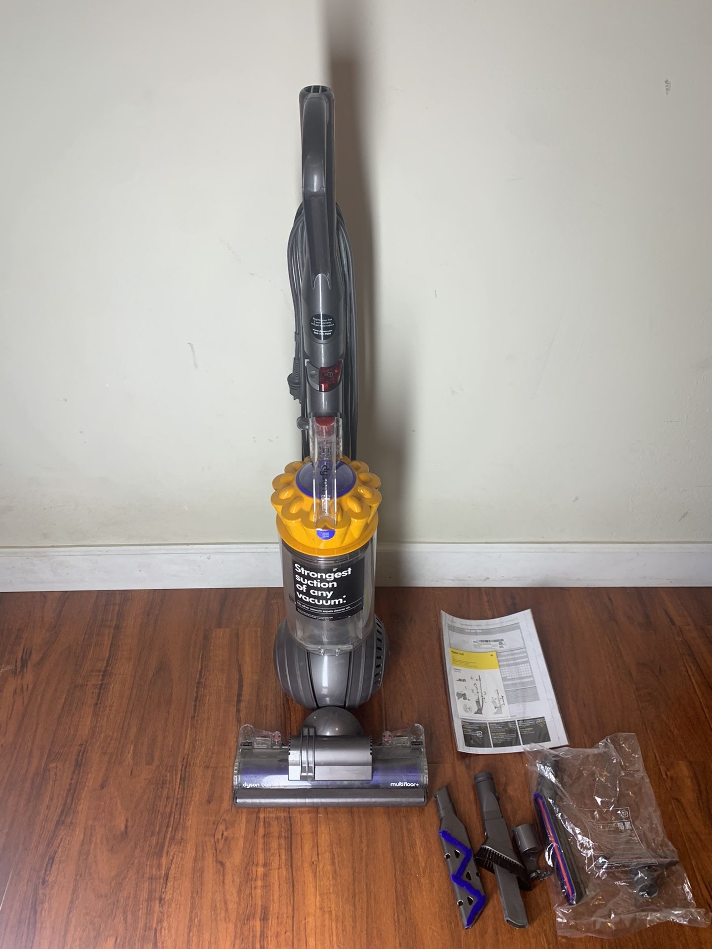 Dyson Iron/Yellow Ball Multi Floor + Upright Vacuum With Attachments Strongest