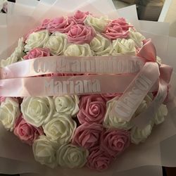 Pink And White Eternal Rose Bouquet 