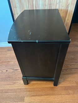 Black Wood Nightstand End Table