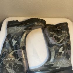 THE SAK Peace Nature Happy Free Rainboots Boots Wellies size 8