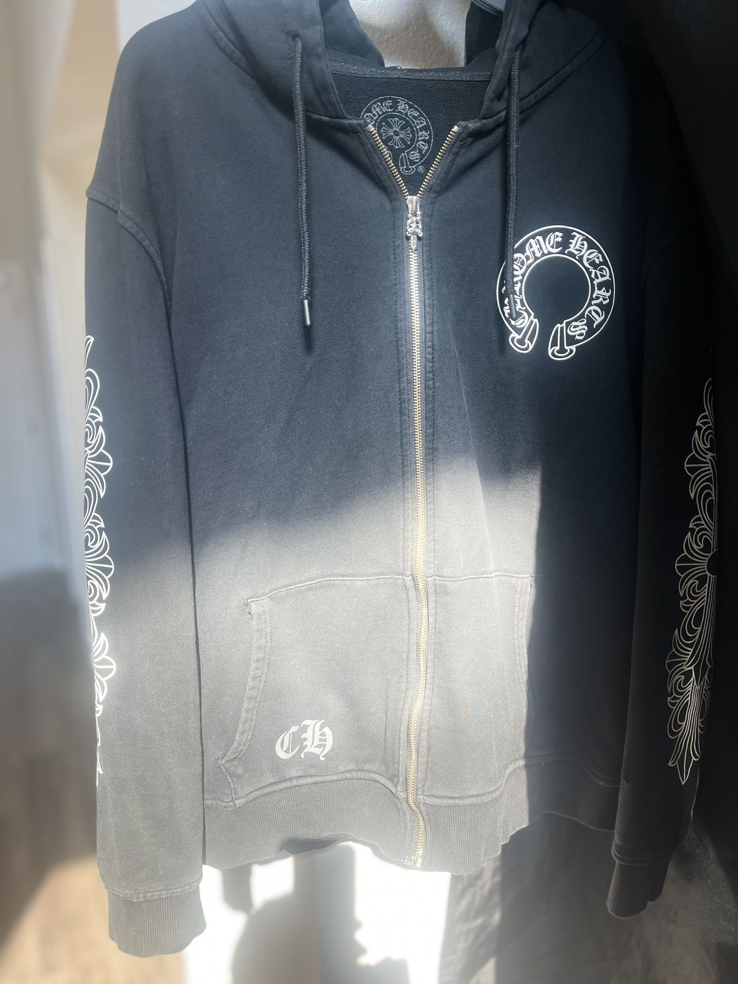 Chrome Hearts Black Zip Up Hoodie Large