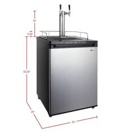 Dual Tap Kegerator Stainless Steel