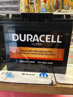 Mobility scooter (2) Duracell Ultra DURA12-18NB is a 12V 18Ah