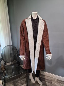 Men's faux suede sherpa coat