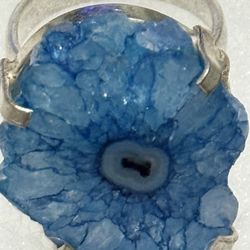 Size 5.25 Sterling Silver Geode Ring