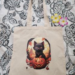 Tote Bag Halloween Cat