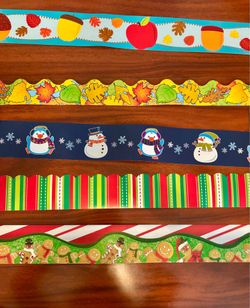 Borders-wall, door, window, classroom, bulletin board, doctor, office-seasons, holidays