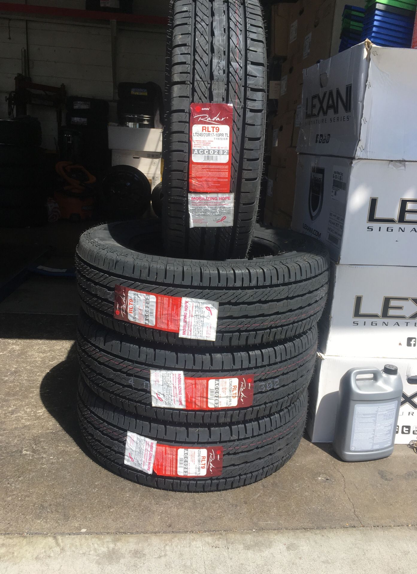 All terrain tires 245-70R17 $429 installed all 4