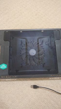 Laptop cooling stand with LED fan