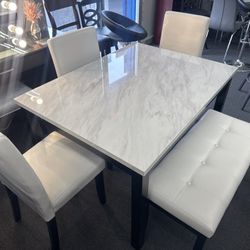 Special Price 💥White 5pc Dining Set💥 Visit Our Showroom 