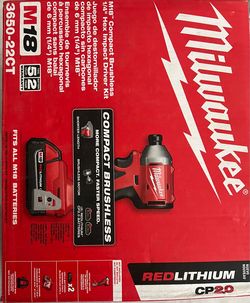 MILWAUKEE M18 18V Lithium-Ion Brushless Cordless 1/4 in. Impact Driver Kit with Two 2.0 Ah Batteries and Charger