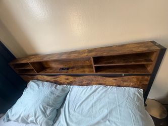 Moving Sale: Queen size bed frame with storage and charging port