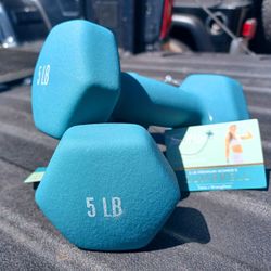 New 5lb Dumbbells Still In Box