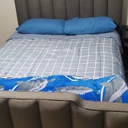 bed with full-size mattress in good condition