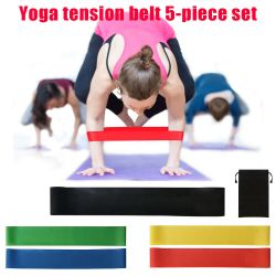 Brand New Resistance Loop Bands 5pcs 1 Set Strength fitness Gym exercise Yoga workout Pull Up