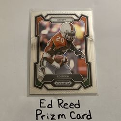 Ed Reed Baltimore Ravens Hall of Fame Safety Prizm Card. 