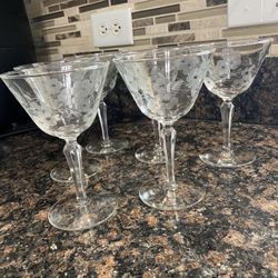 set de 6 copas  de cristal 