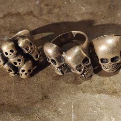 sterling Silver Skull Rings 3 For 45 or 25 ea