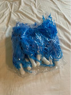 Blue Pom Poms