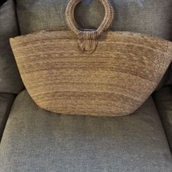 Handwoven Straw Beach Bag
