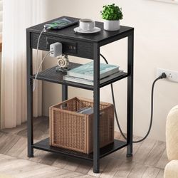 End Table With Charging Port Station Built In