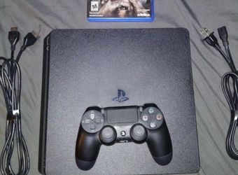 PlayStation 4 Slim Console with Controller and Cables