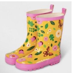 Kid Made Modern Butterfly Garden yellow rain boots Brand new with tags