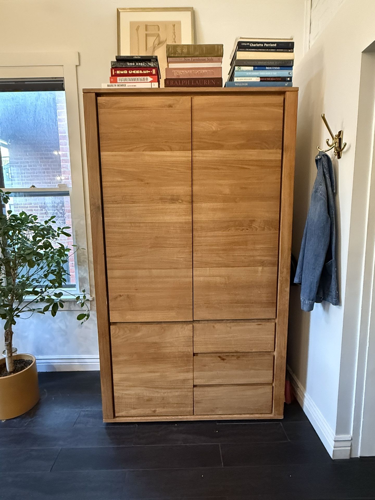 Crate & Barrel Teak Armoire