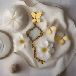 Arthur Pepper Vintage Articulated Butterfly, Pendant Necklace Enameled 1960'S.