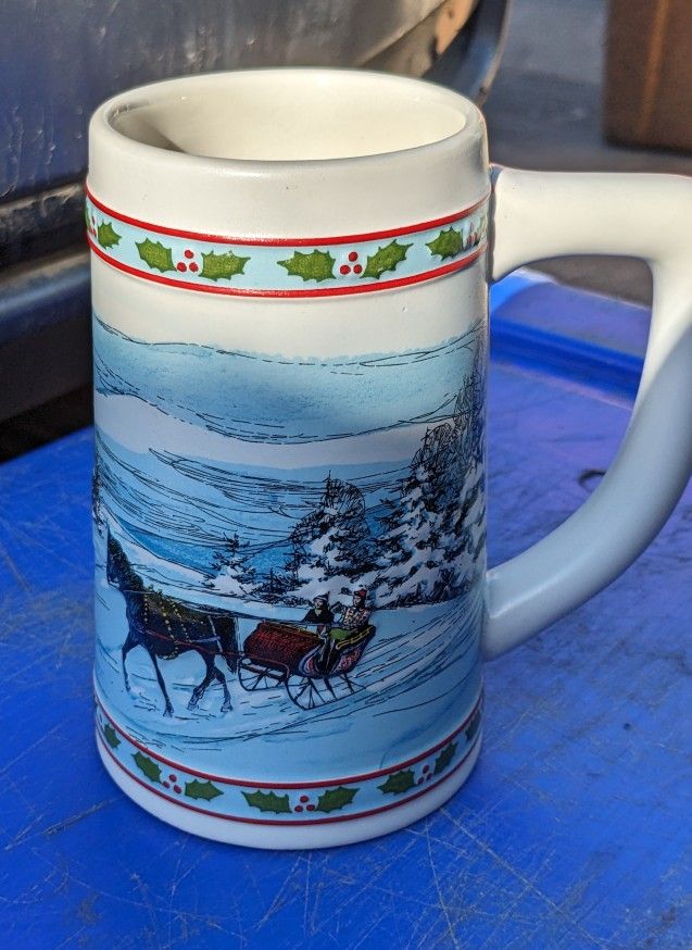 Vintage 1984 Miller High Life Beer Stein Limited Edition Christmas Holiday