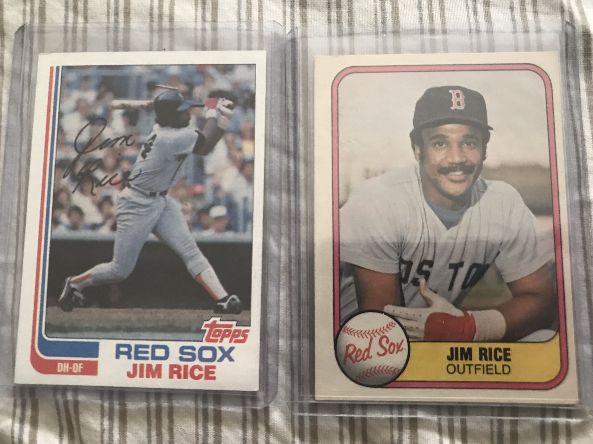 2 Jim Rice vintage baseball cards