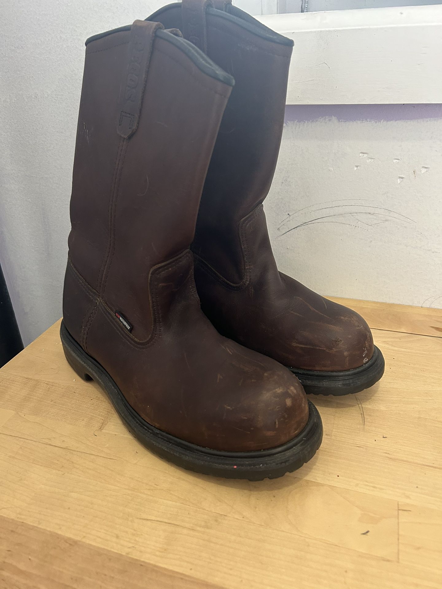Red Wing Brown Leather Work Boots 