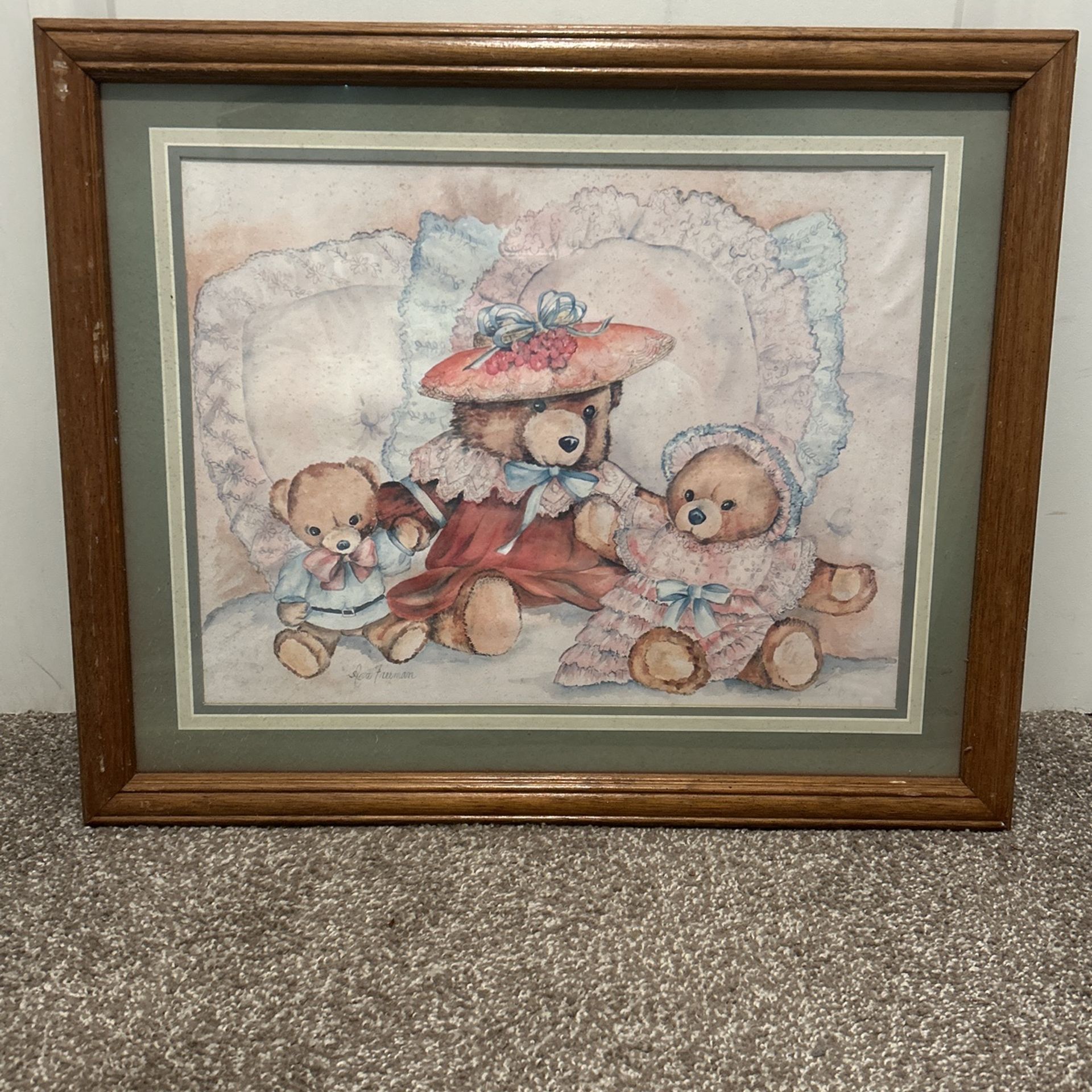 Vintage Home Interior Matted Framed