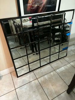 Square Wall Mirror Beveled Glass 56”Lx45”H