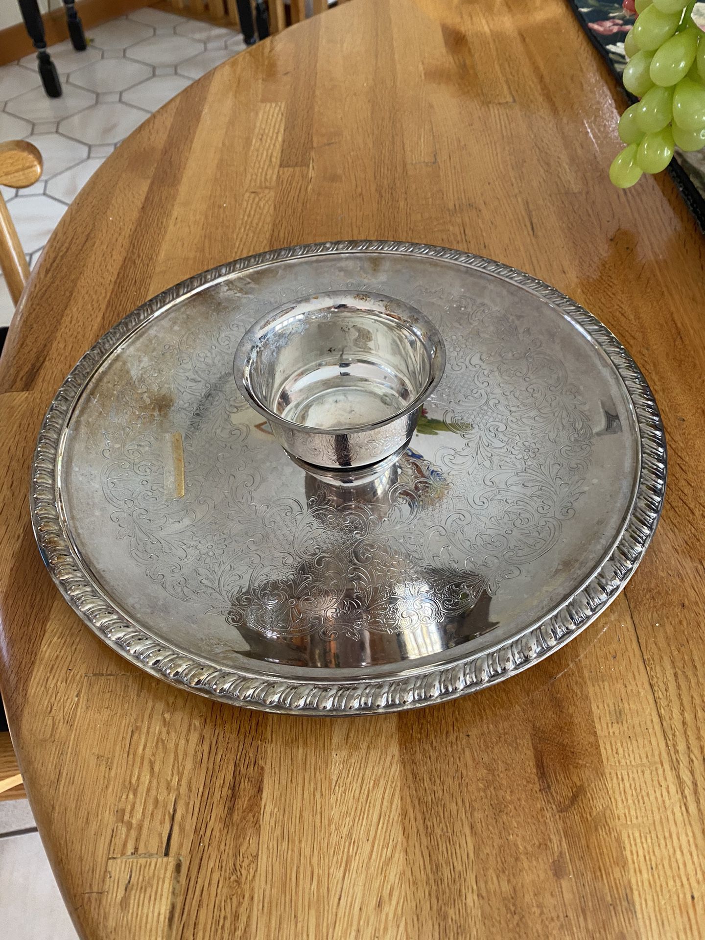 Silver Plated Chip And Dip Tray