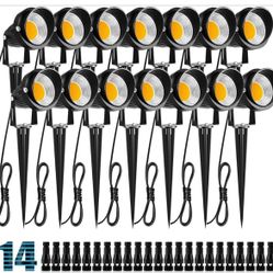 ZUCKEO 10W Low Voltage Landscape Lights LED Landscape Lighting with Connectors, 12V Outdoor, 14 Pack