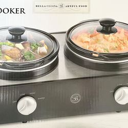 NEW Bella Cucina Double Slow Cooker and Buffet Server