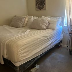 King Mattress and King Bed Frame with Optional Bedding