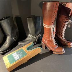 VTG Western Bootjack - leather & wood